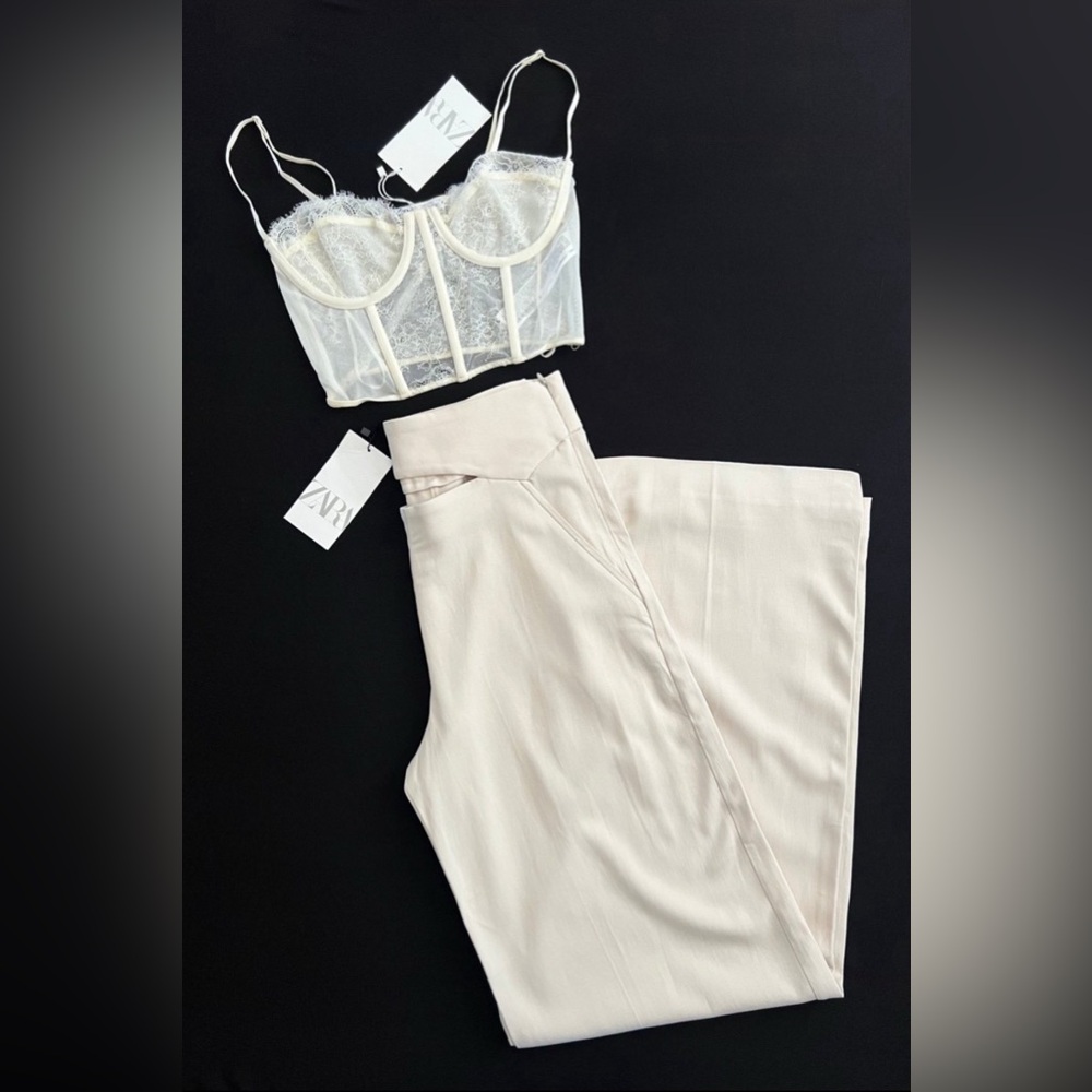 Cream Lace Bustier Top and Pants - Picture 10 of 10